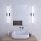 SONNEMAN SQ-Bar 24" LED Polished Chrome Optical Acrylic Shade Vanity Bath Bar Lighting