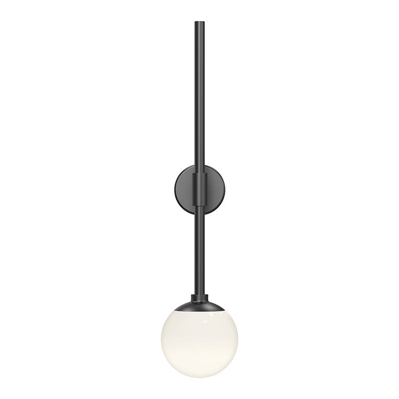 SONNEMAN Sabon 1-Light LED Single Satin Black White Cased Glass Shade Wall Sconce