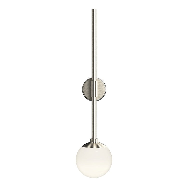 SONNEMAN Sabon 1-Light LED Single Satin Nickel White Cased Glass Shade Wall Sconce