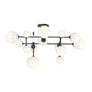 SONNEMAN Sabon 14-Light LED Satin Black White Cased Glass Shade Semi Flush Mount Lighting