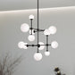SONNEMAN Sabon 3-Light LED Satin Black White Cased Glass Shade Chandelier