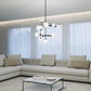 SONNEMAN Sabon 3-Light LED Satin Black White Cased Glass Shade Chandelier