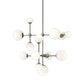 SONNEMAN Sabon 3-Light LED Satin Nickel White Cased Glass Shade Chandelier