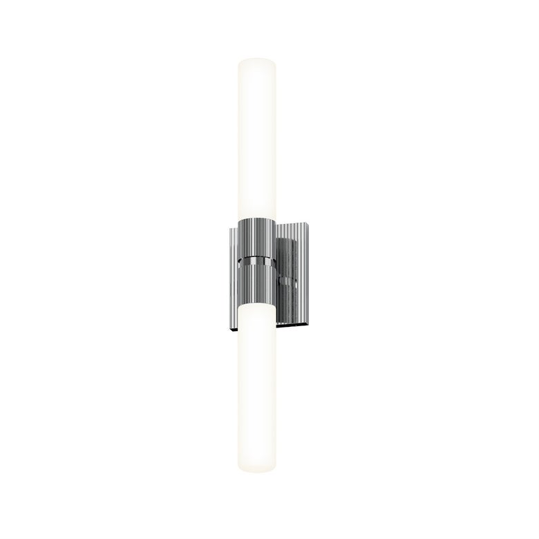 SONNEMAN Scepter 24" 2-Light LED 2700K Polished Chrome Etched Cased Glass Shade Bath Bar Lighting