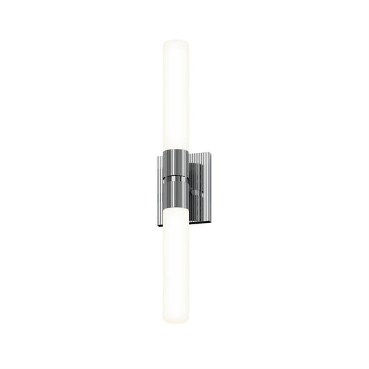 SONNEMAN Scepter 24" 2-Light LED 2700K Polished Chrome Etched Cased Glass Shade Bath Bar Lighting