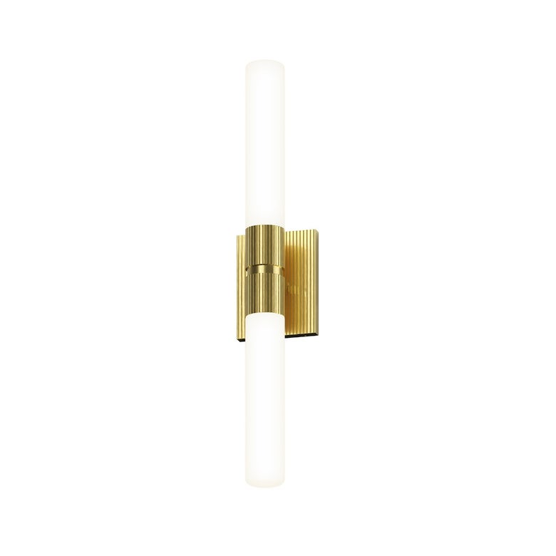 SONNEMAN Scepter 24" 2-Light LED 2700K Satin Brass Etched Cased Glass Shade Bath Bar Lighting