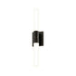 SONNEMAN Scepter 24" 2-Light LED 3000K Black Brass Etched Cased Glass Shade Bath Bar Lighting