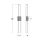 SONNEMAN Scepter 36" 2-Light LED 3000K Polished Chrome Etched Cased Glass Shade Bath Bar Lighting