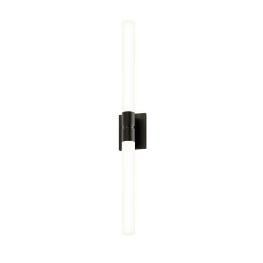 SONNEMAN Scepter 36" 2-Light LED 4000K Black Brass Etched Cased Glass Shade Bath Bar Lighting