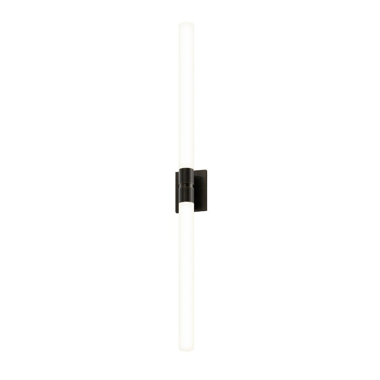 SONNEMAN Scepter 48" 2-Light LED 4000K Black Brass Etched Cased Glass Shade Bath Bar Lighting