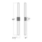 SONNEMAN Scepter 48" 2-Light LED 4000K Polsihed Chrome Etched Cased Glass Shade Bath Bar Lighting