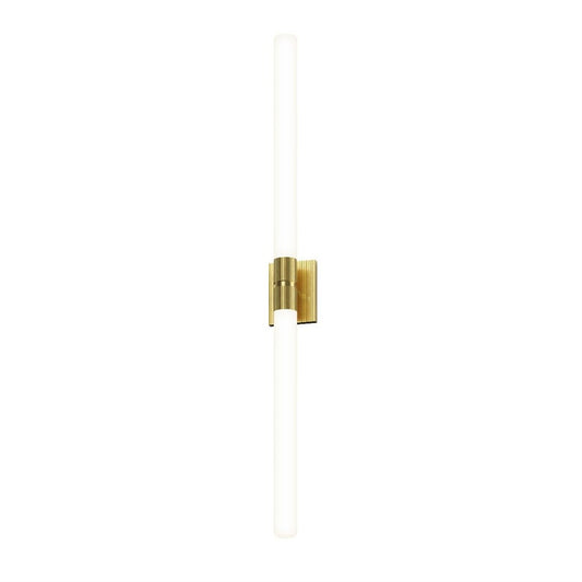 SONNEMAN Scepter 48" 2-Light LED 4000K Satin Brass Etched Cased Glass Shade Bath Bar Lighting