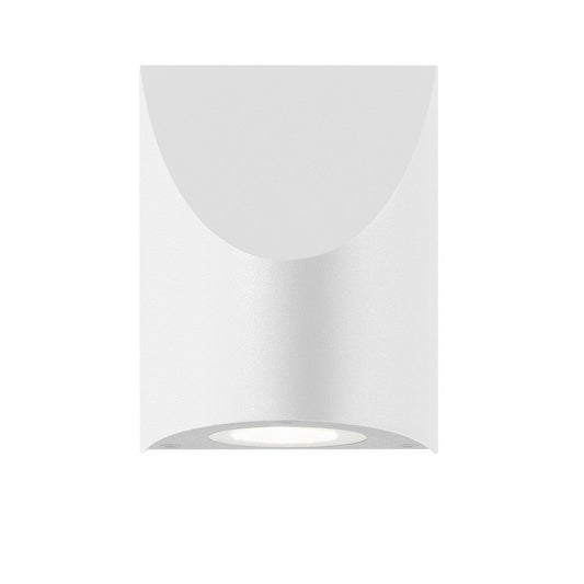 SONNEMAN Shear 1-Light Small Textured White Diecast Aluminum Shade Wall Sconce