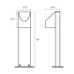 SONNEMAN Shear 16" 1-Light LED Textured Gray Diecast Aluminum Shade Bollard Light