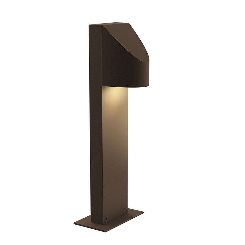 SONNEMAN Shear 16" 1-Light LED Textured Bronze Diecast Aluminum Shade Bollard Light