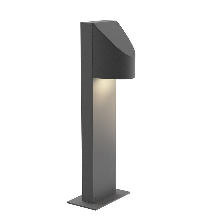 SONNEMAN Shear 16" 1-Light LED Textured Gray Diecast Aluminum Shade Bollard Light