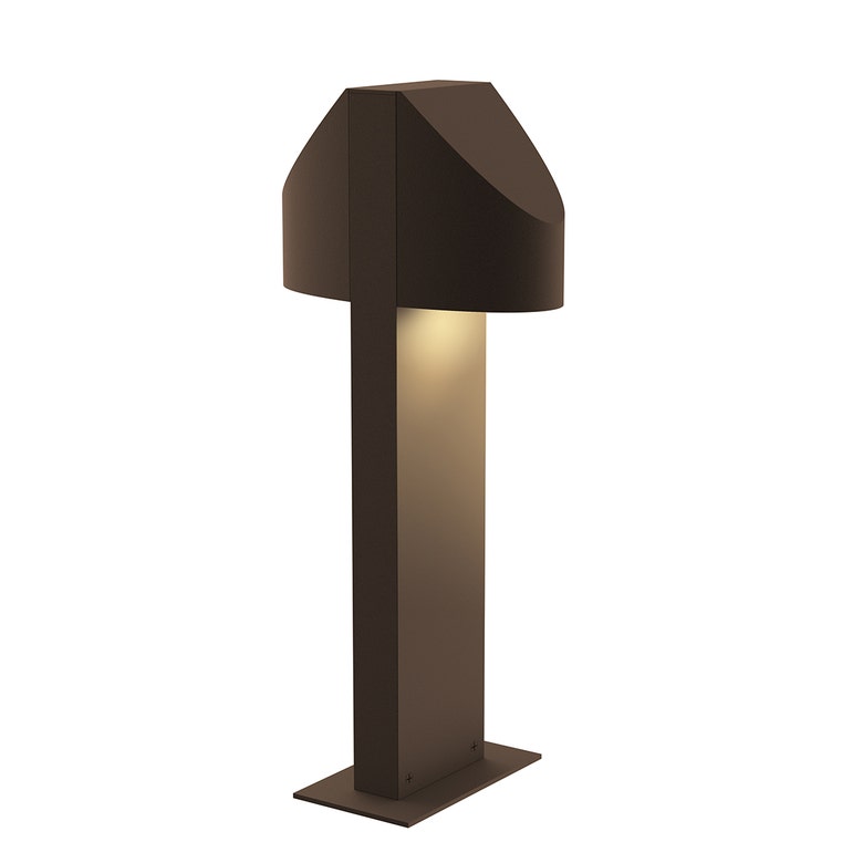 SONNEMAN Shear 16" 2-Light LED Textured Bronze Diecast Aluminum Shade Double Bollard Light