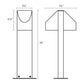 SONNEMAN Shear 16" 2-Light LED Textured Gray Diecast Aluminum Shade Double Bollard Light