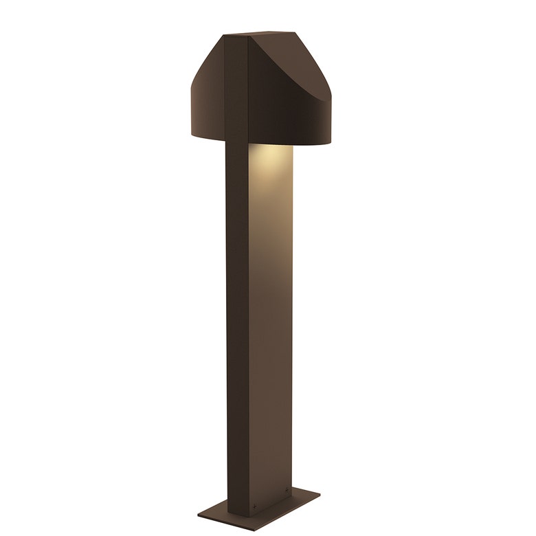 SONNEMAN Shear 22" 2-Light LED Textured Bronze Diecast Aluminum Shade Double Bollard Light