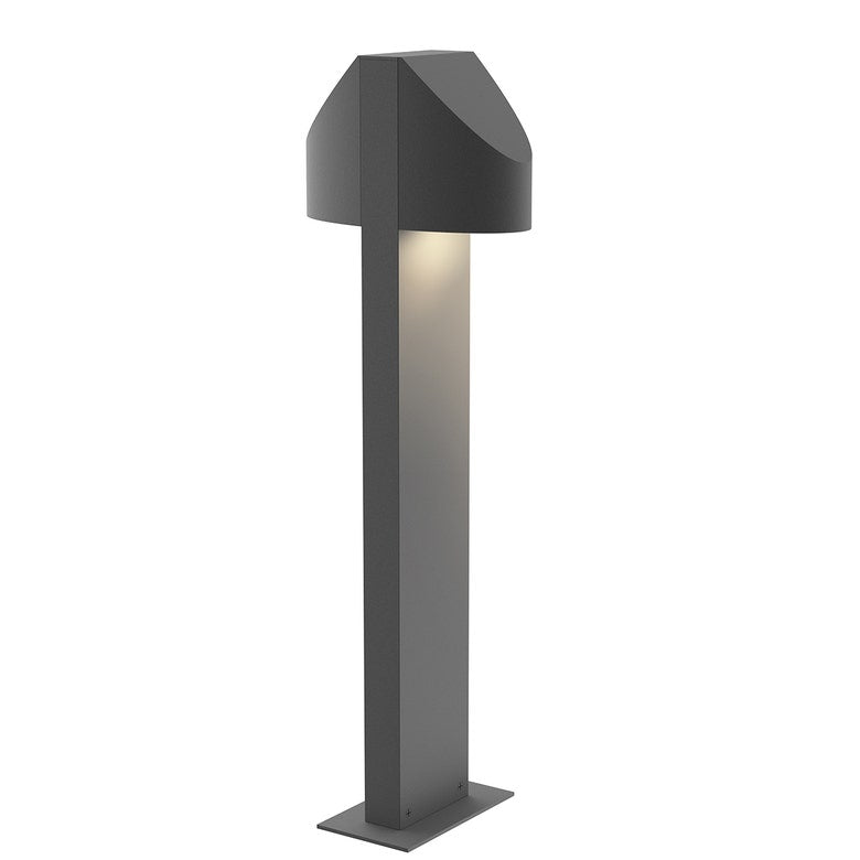 SONNEMAN Shear 22" 2-Light LED Textured Gray Diecast Aluminum Shade Double Bollard Light