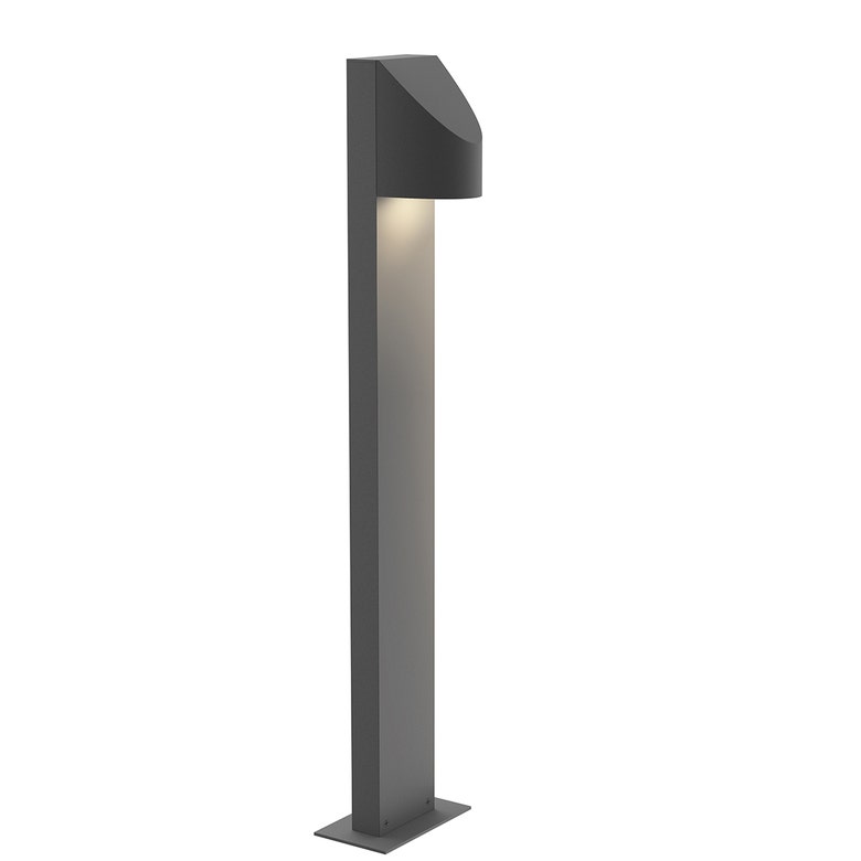 SONNEMAN Shear 28" 1-Light LED Textured Gray Diecast Aluminum Shade Bollard Light