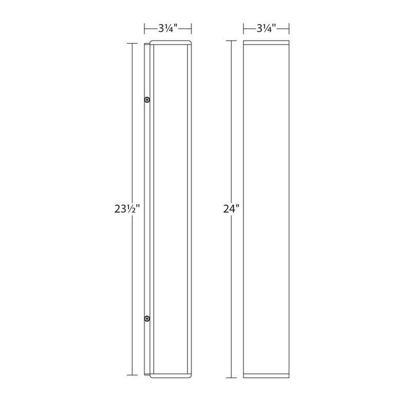 SONNEMAN Sideways 24" Integral LED Textured White Aluminum Acrylic Shade Wall Sconce