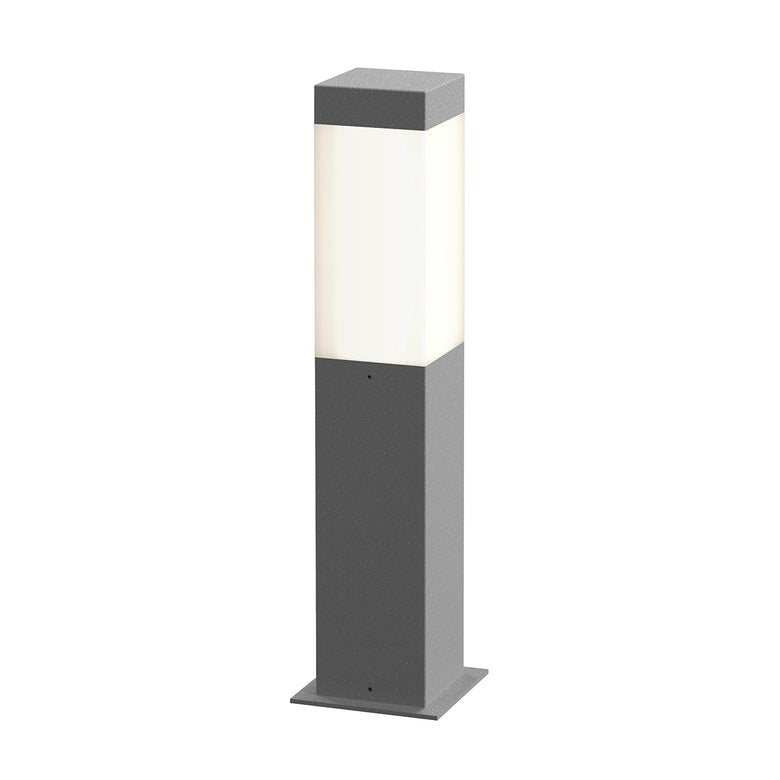 SONNEMAN Square Column 16" 1-Light LED Textured Gray UV-Stabilized WH Polycarbonate Shade Bollard Light