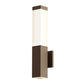 SONNEMAN Square Column 2-Light Textured Bronze UV-Stabilized WH Polycarbonate Shade Wall Sconce