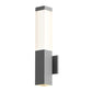 SONNEMAN Square Column 2-Light Textured Gray UV-Stabilized WH Polycarbonate Shade Wall Sconce