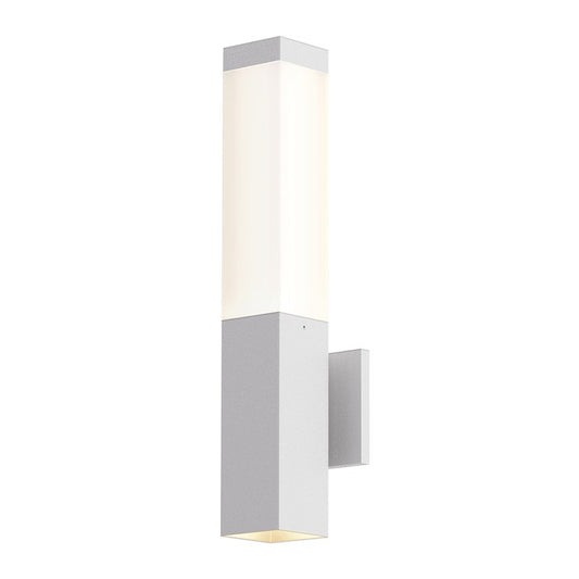 SONNEMAN Square Column 2-Light Textured White UV-Stabilized WH Polycarbonate Shade Wall Sconce