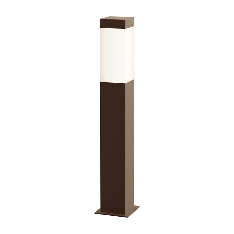 SONNEMAN Square Column 22" 1-Light LED Textured Bronze UV-Stabilized WH Polycarbonate Shade Bollard Light