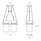 SONNEMAN Square Ring 2-Light Satin Black Glass Shade Rectangle Pendant Light