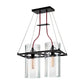 SONNEMAN Square Ring 2-Light Satin Black Glass Shade Rectangle Pendant Light