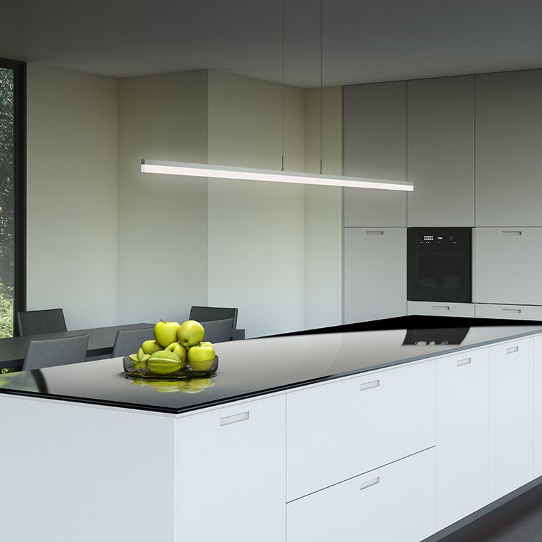SONNEMAN Stiletto 72" 1-Light LED Bright Satin Aluminum Linear Suspension Pendant Light With 20FT Cord Length