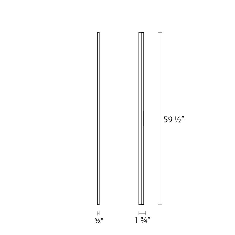 SONNEMAN Stiletto Lungo 60" LED Satin White Optical Acrylic Shade Vanity Wall Bar Lighting