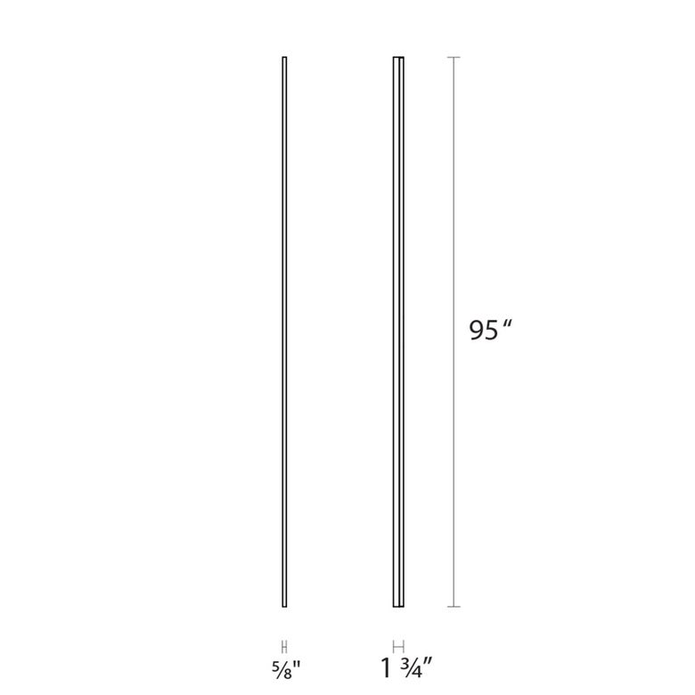 SONNEMAN Stiletto Lungo 96" LED Satin Black Optical Acrylic Shade Vanity Wall Bar Lighting