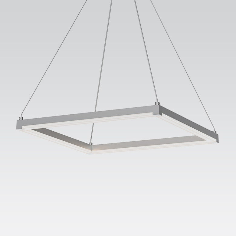 SONNEMAN Stix 19" LED Bulb Bright Satin Aluminum Optical Acrylic Shade Rectangle Pendant Light With 20' Cord Length