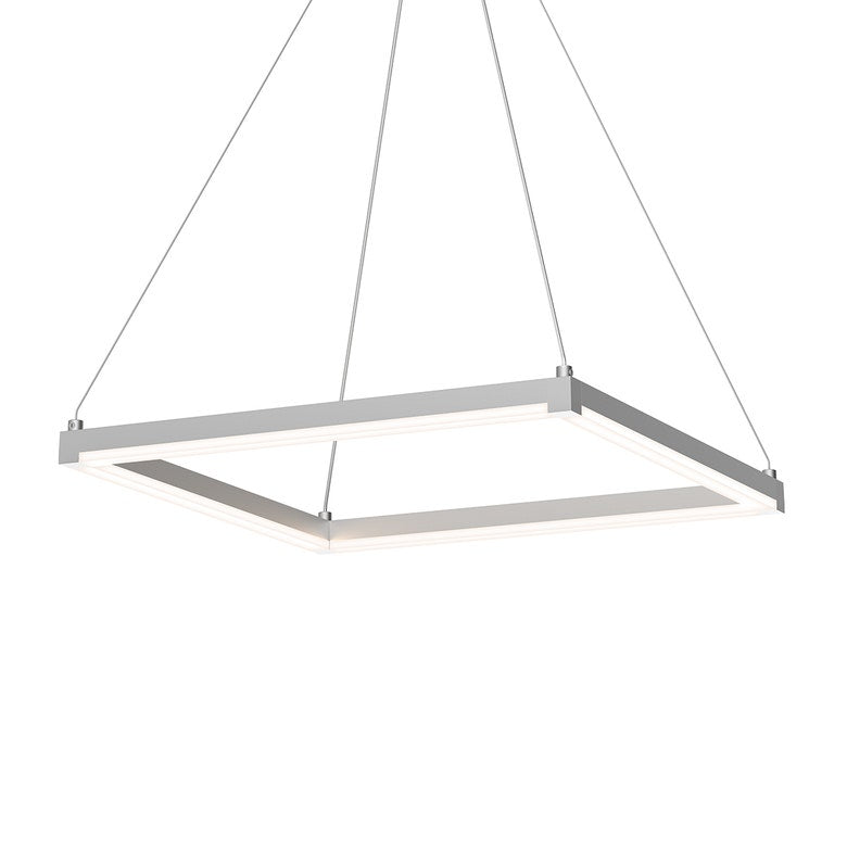 SONNEMAN Stix 19" LED Bulb Bright Satin Aluminum Optical Acrylic Shade Rectangle Pendant Light With 20' Cord Length