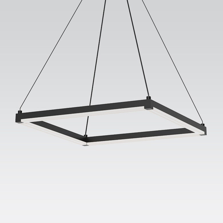 SONNEMAN Stix 19" LED Bulb Satin Black Optical Acrylic Shade Rectangle Pendant Light With 20' Cord Length
