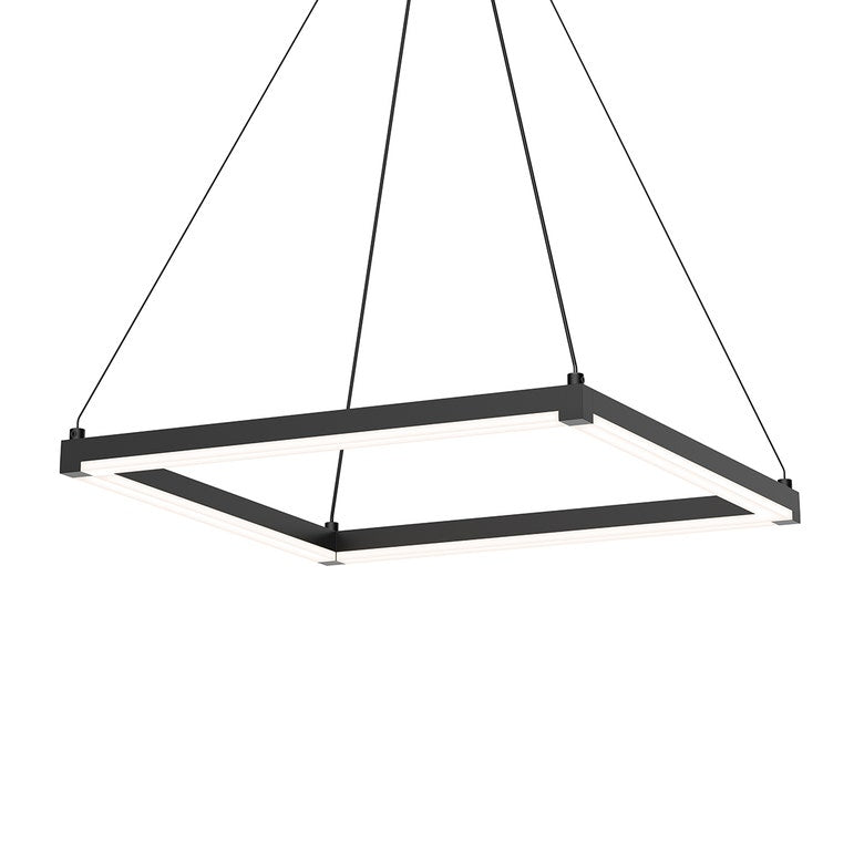 SONNEMAN Stix 19" LED Bulb Satin Black Optical Acrylic Shade Rectangle Pendant Light With 20' Cord Length