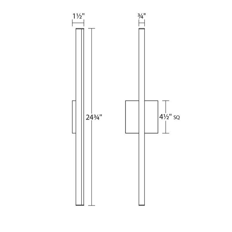 SONNEMAN Stix 24" LED 3000K Bright Satin Aluminum Optical Acrylic Shade Vanity Bath Bar Lighting