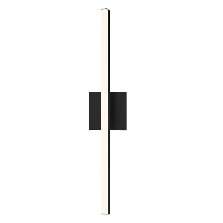 SONNEMAN Stix 24" LED 3000K Satin Black Optical Acrylic Shade Vanity Bath Bar Lighting