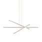 SONNEMAN Stix 3-Light LED 3-Arm Bright Satin Aluminum Chandelier With 6FT Cord Length