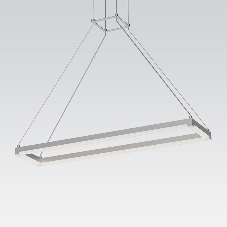 SONNEMAN Stix 30" x 6" LED Bulb Bright Satin Aluminum Optical Acrylic Shade Rectangle Pendant Light With 20' Cord Length