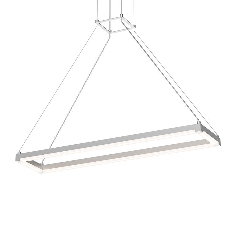 SONNEMAN Stix 30" x 6" LED Bulb Bright Satin Aluminum Optical Acrylic Shade Rectangle Pendant Light With 6' Cord Length