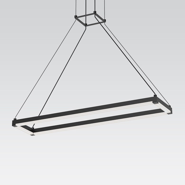 SONNEMAN Stix 30" x 6" LED Bulb Satin Black Optical Acrylic Shade Rectangle Pendant Light With 20' Cord Length