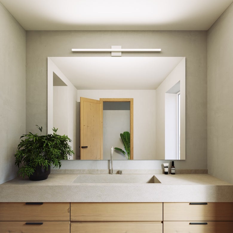 SONNEMAN Stix 40" LED Satin White Optical Acrylic Shade Vanity Bath Bar Lighting