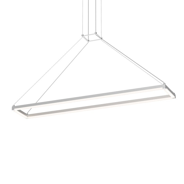 SONNEMAN Stix 47" x 9" LED Bulb Bright Satin Aluminum Optical Acrylic Shade Rectangle Pendant Light With 20' Cord Length