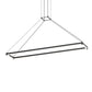 SONNEMAN Stix 47" x 9" LED Bulb Satin Black Optical Acrylic Shade Rectangle Pendant Light With 20' Cord Length