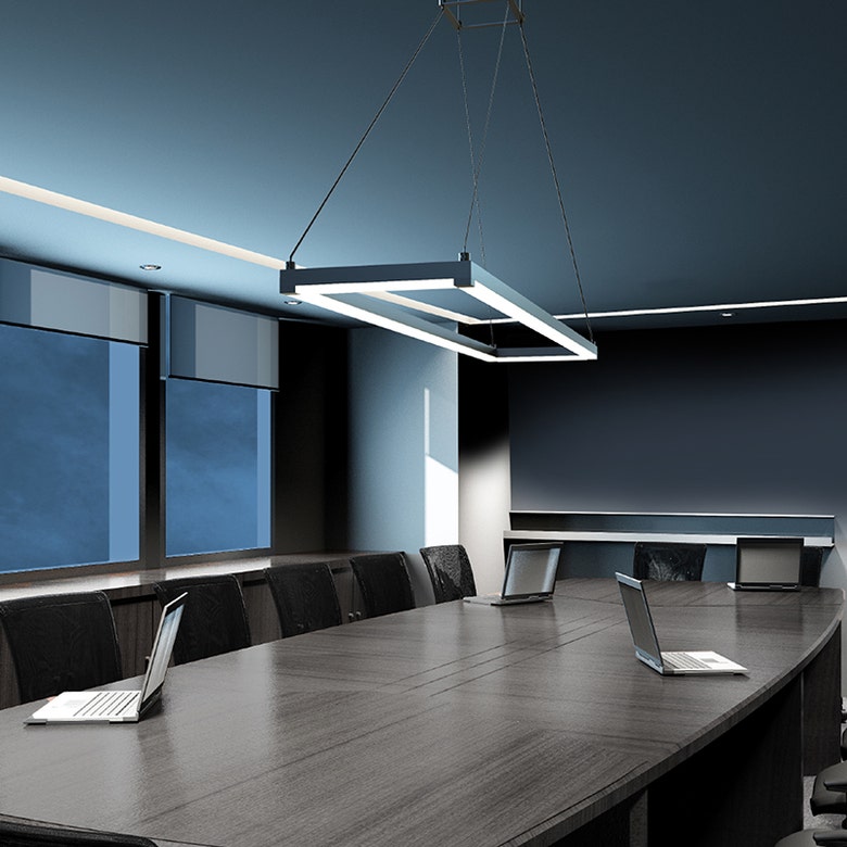 SONNEMAN Stix 47" x 9" LED Bulb Satin Black Optical Acrylic Shade Rectangle Pendant Light With 6' Cord Length